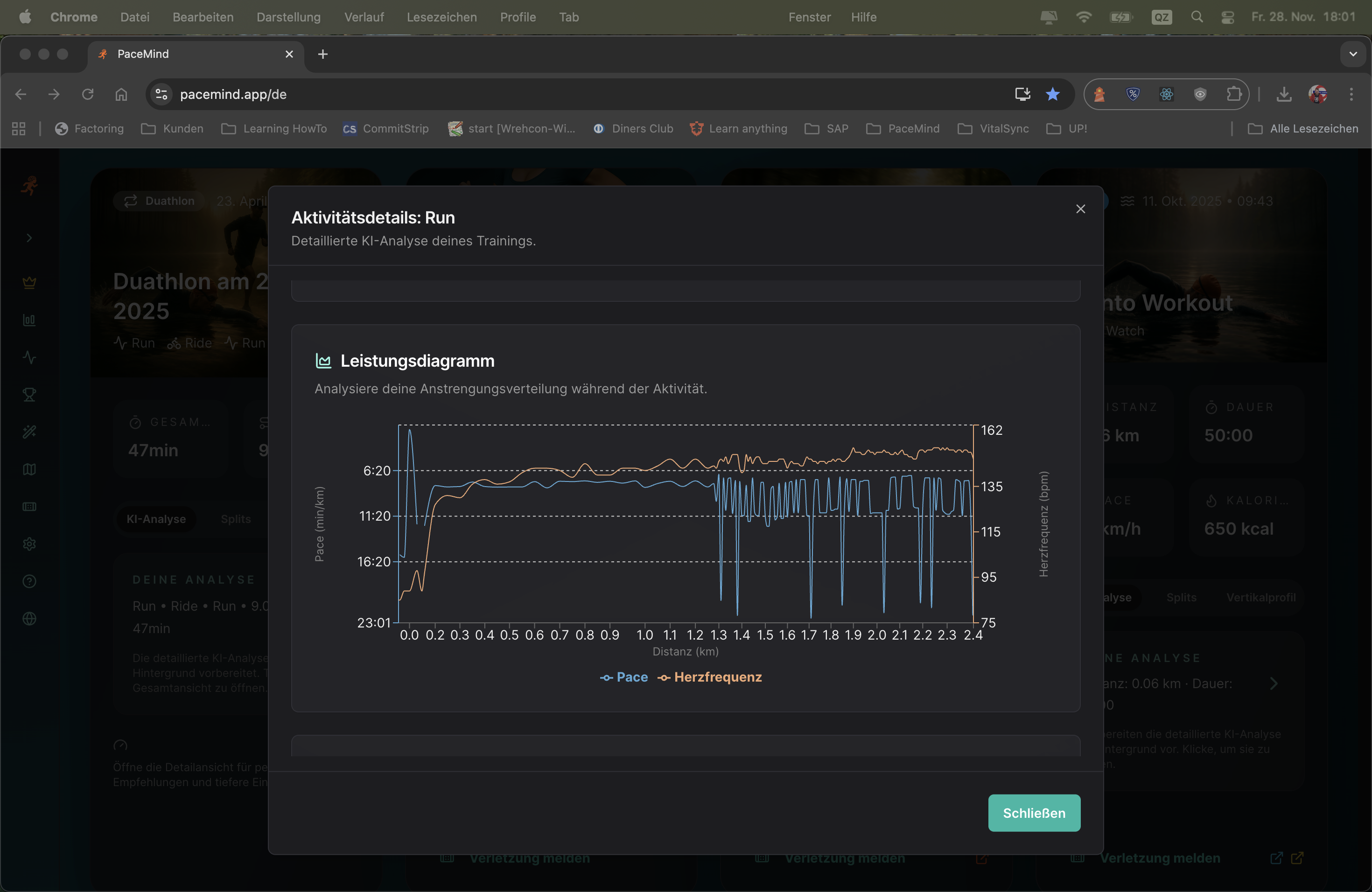 Kontext-bewusste Analyse mit Berücksichtigung von Fitness, Zielen und Wetter